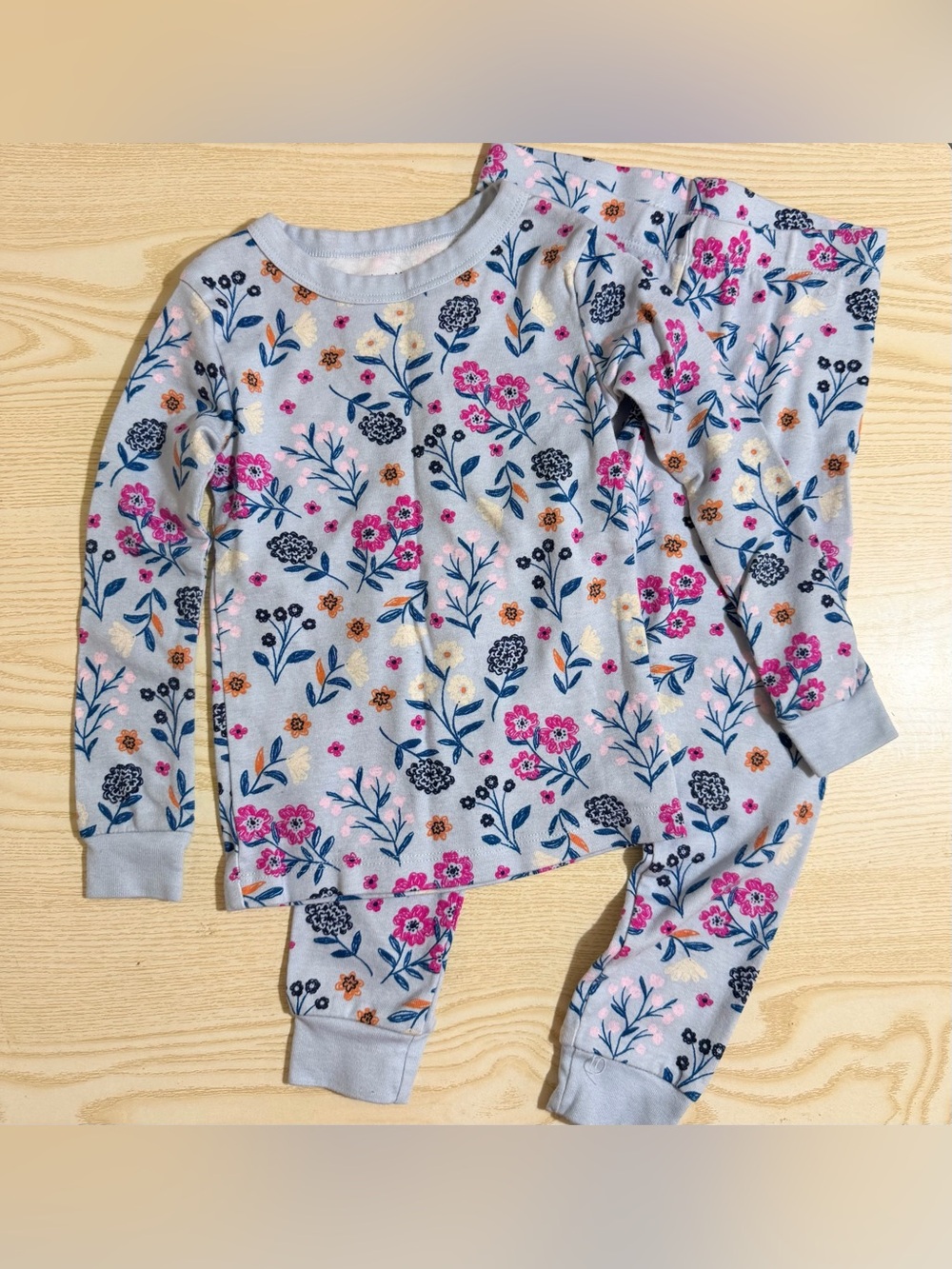 Member’s Mark Floral Blue Long-Sleeve Pajama Set Size 3T